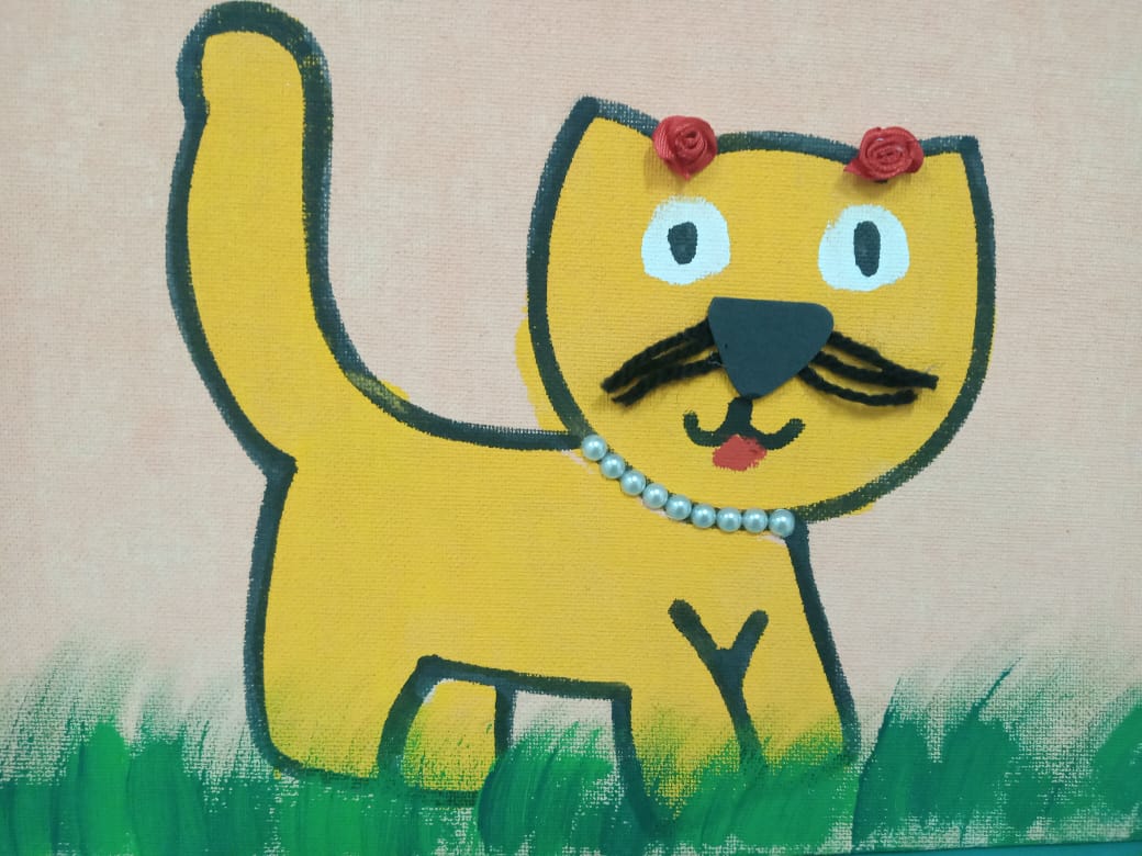 Iasmin Tomé Teófilo - Era uma vez um gato amarelo. Esqueceu de comer e ficou meio magrelo. 